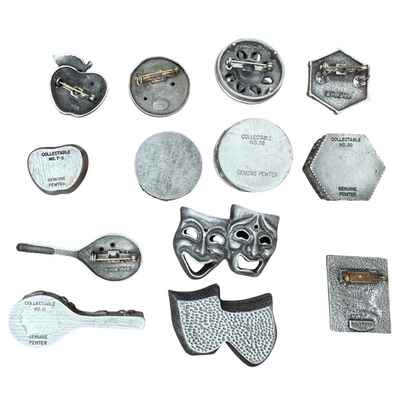 Collectible Pewter Trinket Boxes Lot of 7 Miniature Pin Boxes Celestial Variety - Picture 4 of 4